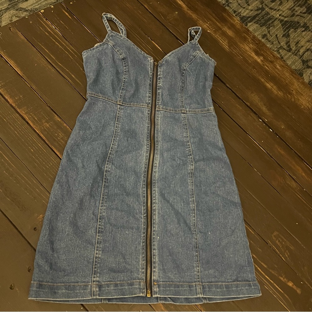 Denim Zip-Front Dress